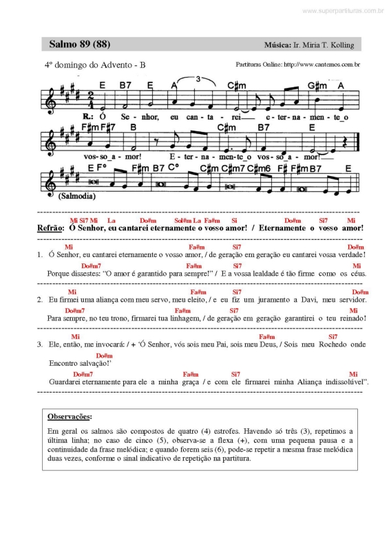 Partitura da música Salmo Responsorial v.28