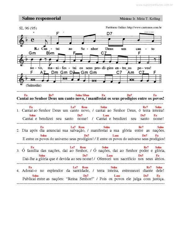 Partitura da música Salmo Responsorial v.31