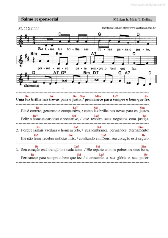 Partitura da música Salmo Responsorial v.37