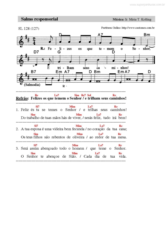 Partitura da música Salmo Responsorial v.41