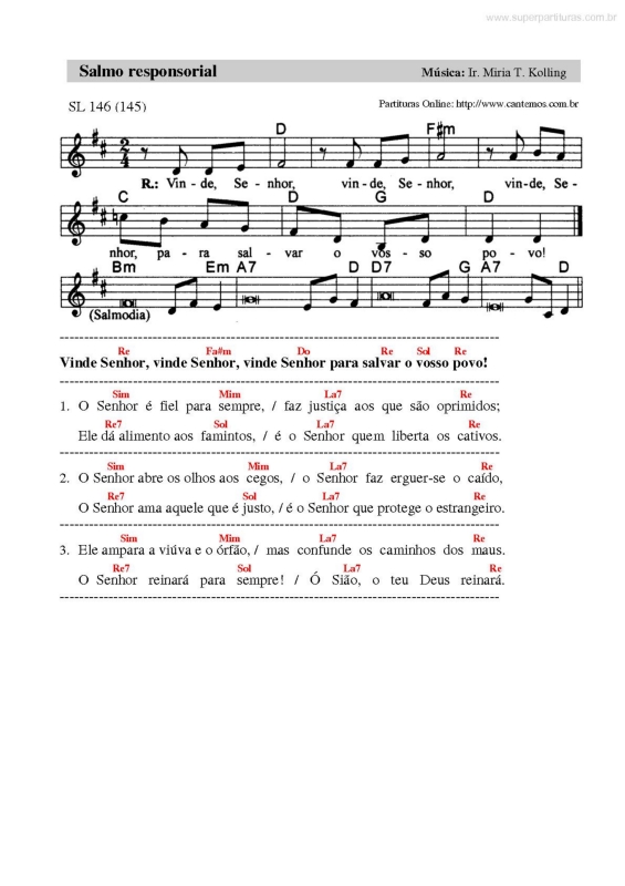 Partitura da música Salmo Responsorial v.44