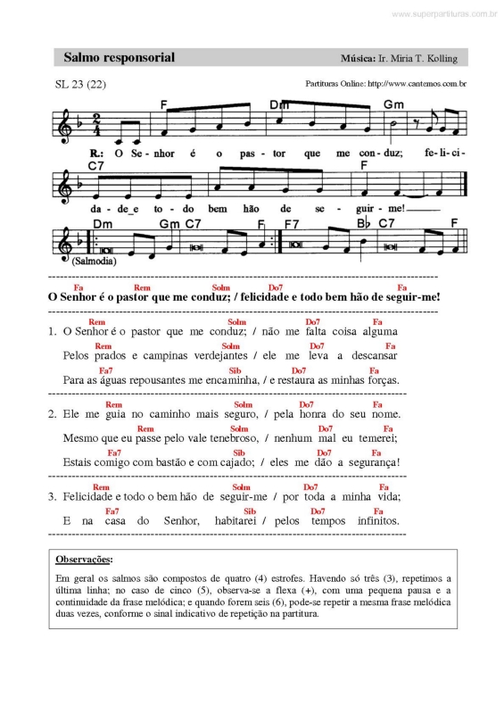Partitura da música Salmo Responsorial v.5