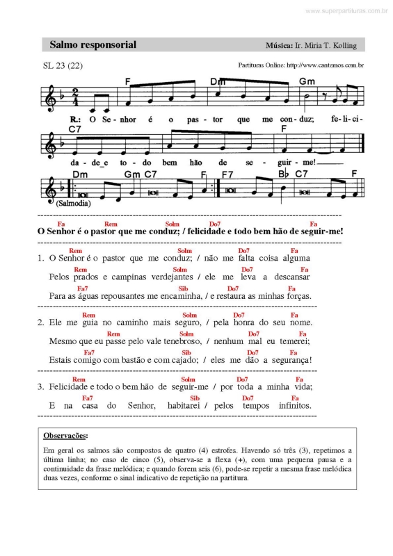 Partitura da música Salmo Responsorial v.5