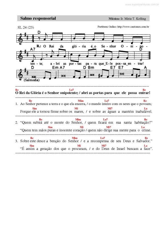 Partitura da música Salmo Responsorial v.6