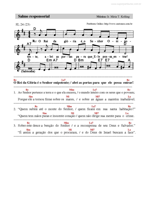 Partitura da música Salmo Responsorial v.6
