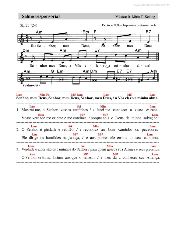 Partitura da música Salmo Responsorial v.7