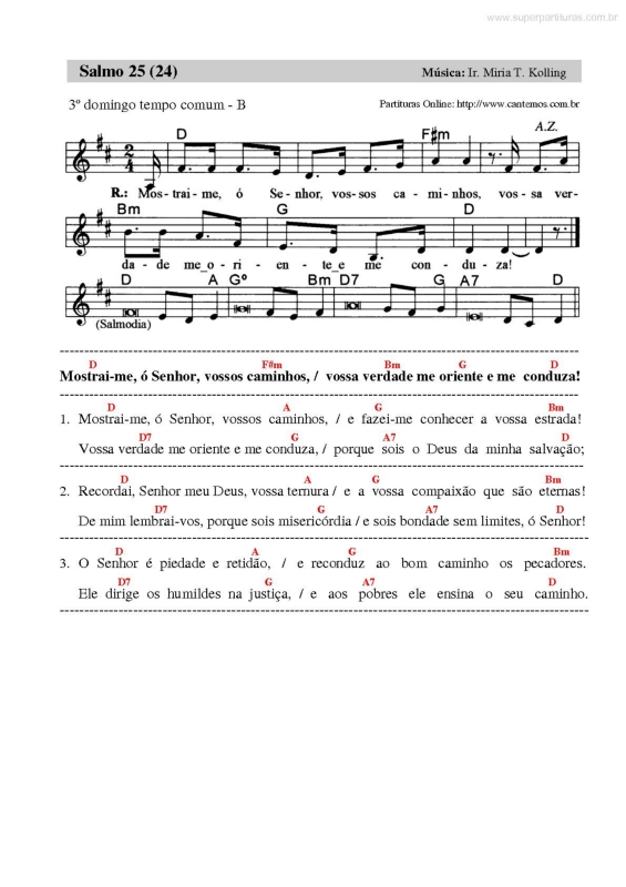 Partitura da música Salmo Responsorial v.8
