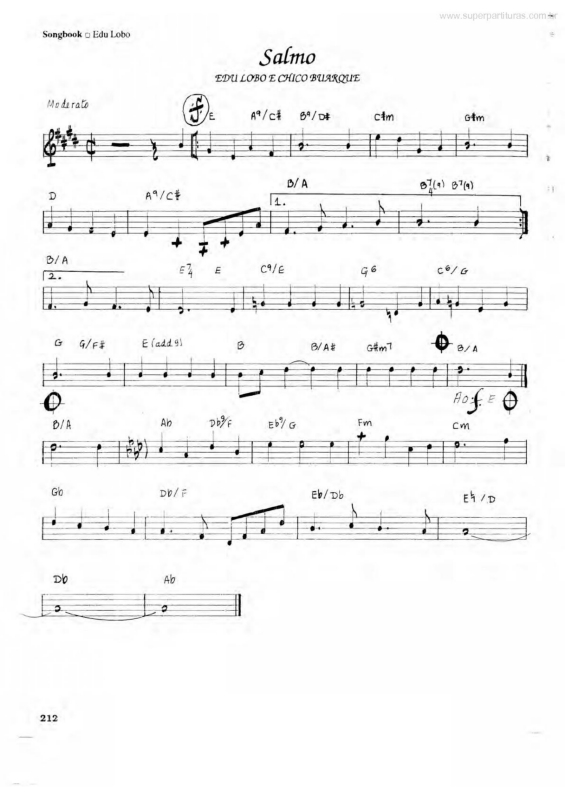 Partitura da música Salmo