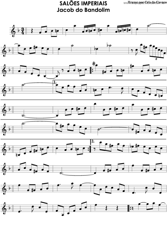 Partitura da música Salões Imperiais v.2