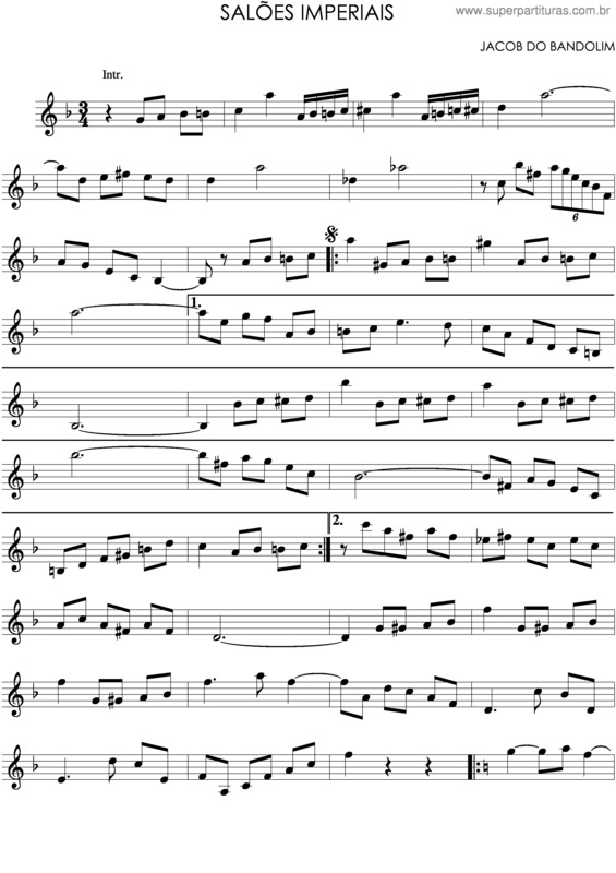 Partitura da música Salões Imperiais