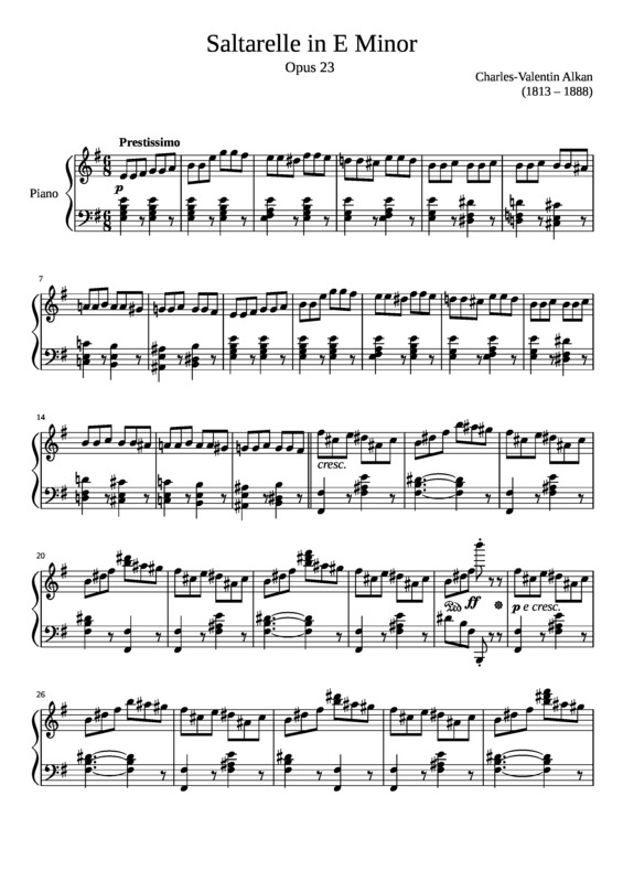 Partitura da música Saltarelle Opus 23 In E Minor