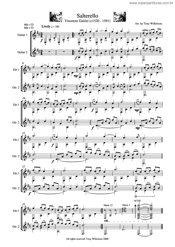 Partitura da música Salterello v.2