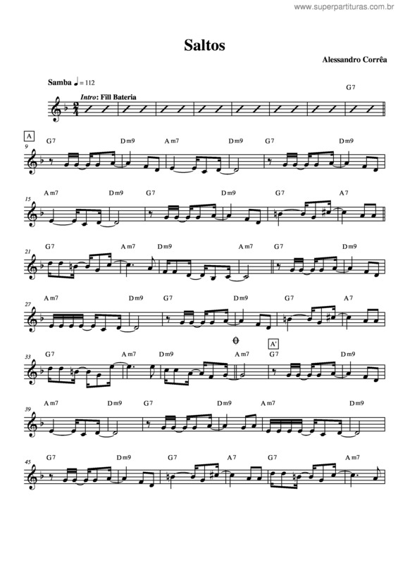 Partitura da música Saltos