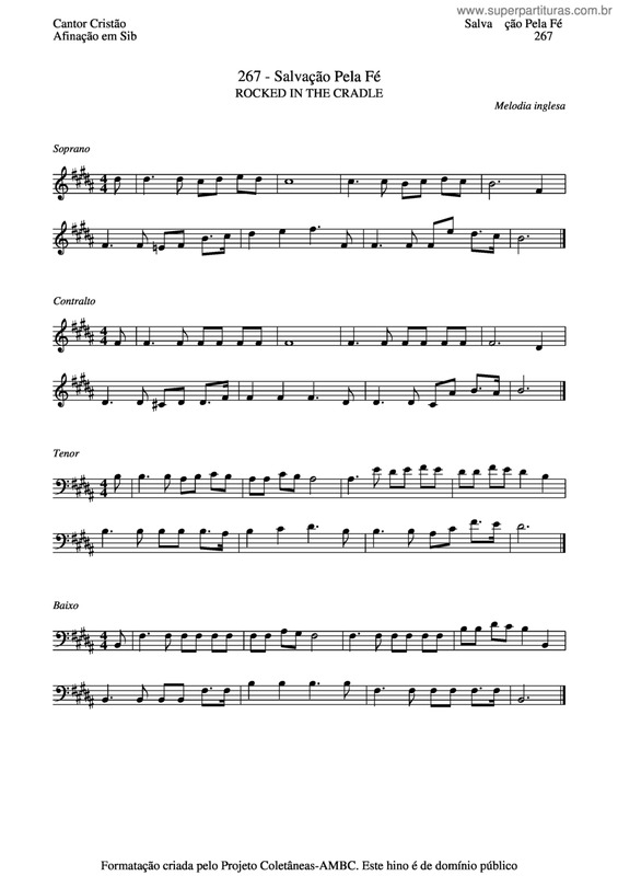 Partitura da música Salvação Pela Fé v.3