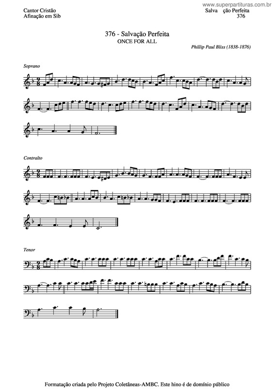 Partitura da música Salvação Perfeita v.3