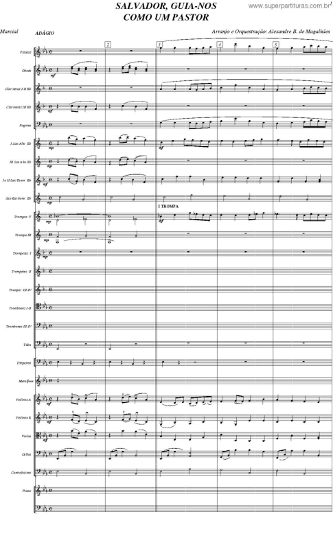 Partitura da música Salvador, Guia-nos Como Um Pastor