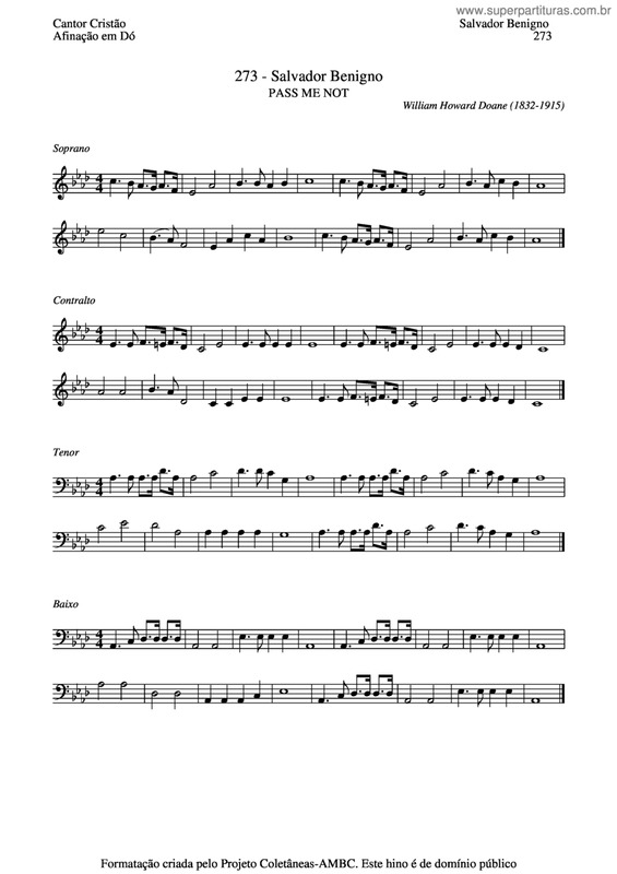 Partitura da música Salvador Benigno v.2