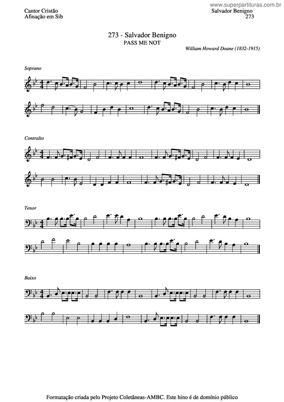 Partitura da música Salvador Benigno v.3