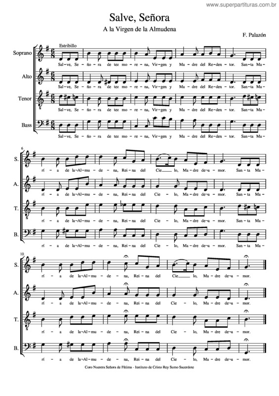 Partitura da música Salve, Señora – A La Virgen De La Almudena