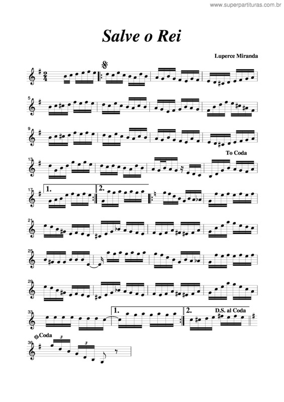 Partitura da música Salve O Rei v.2