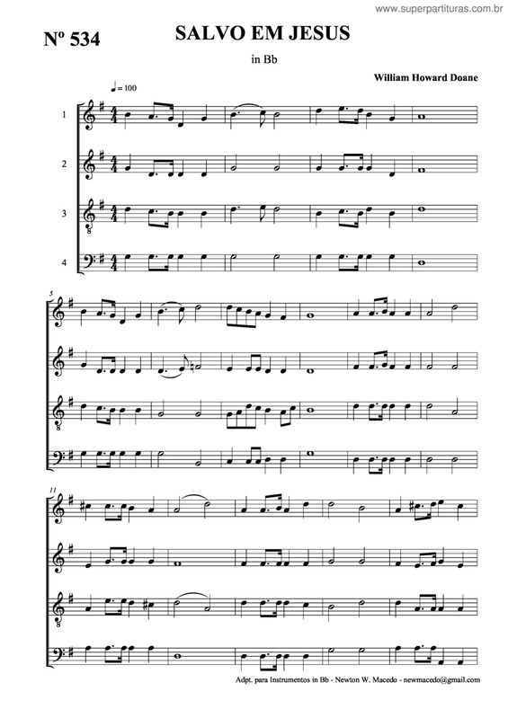 Partitura da música Salvo Em Jesus v.2