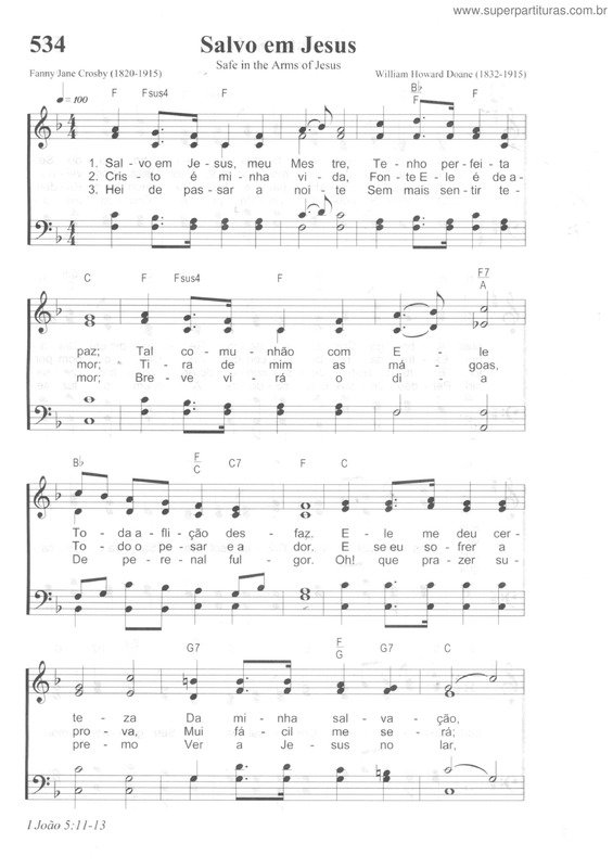 Partitura da música Salvo Em Jesus