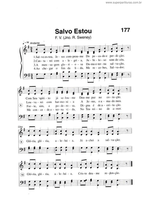 Partitura da música Salvo Estou v.2