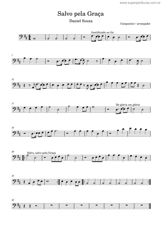 Partitura da música Salvo Pela Graça v.3