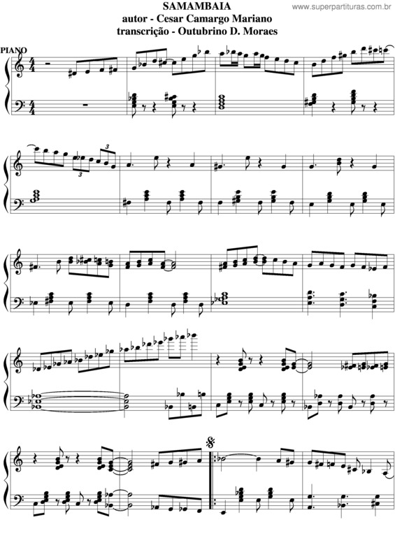 Partitura da música Samambaia v.4