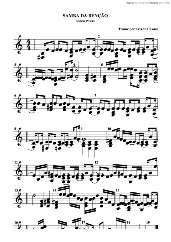Partitura da música Samba Da Bênção v.2