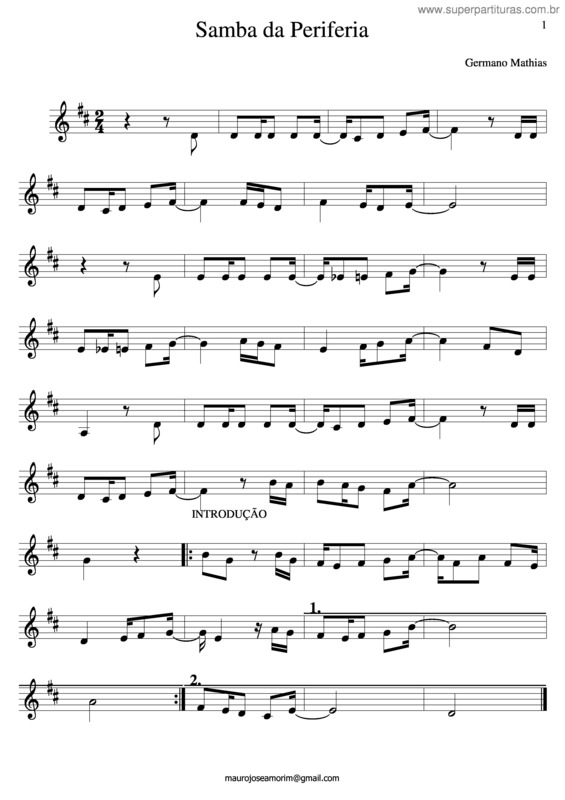 Partitura da música Samba Da Periferia