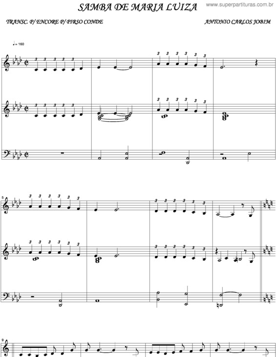 Partitura da música Samba De Maria Luiza v.2