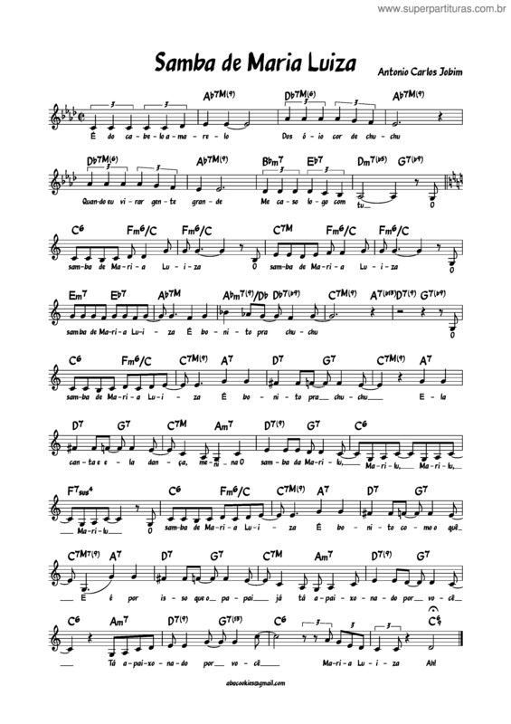 Partitura da música Samba De Maria Luiza v.5