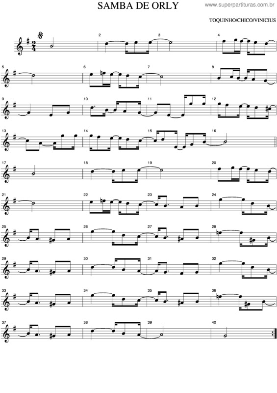 Partitura da música Samba De Orly v.4