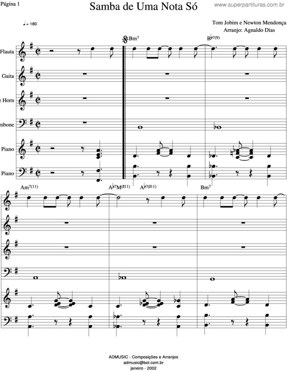 Partitura da música Samba De Uma Nota Só v.11