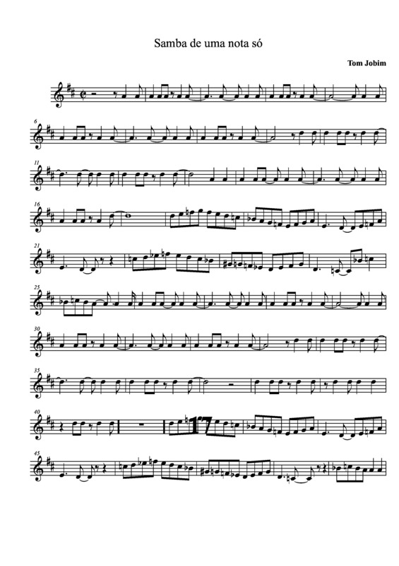 Partitura da música Samba de Uma Nota Só v.18