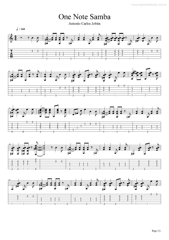 Partitura da música Samba De Uma Nota Só v.2