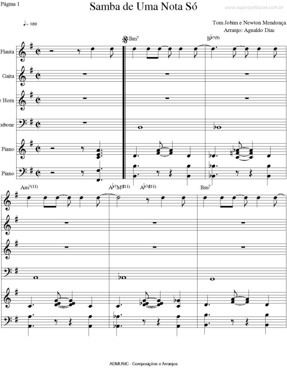 Partitura da música Samba de Uma Nota Só v.7