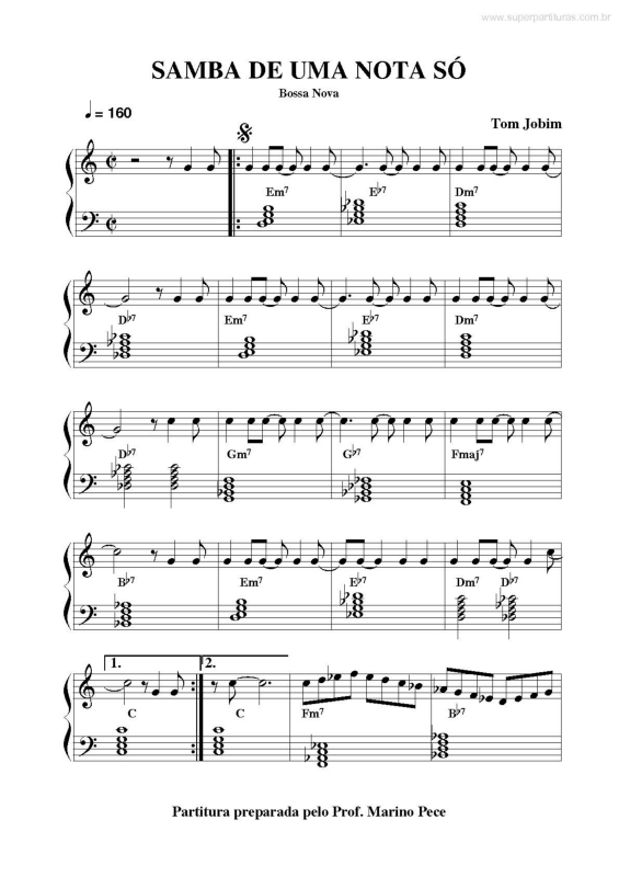 Partitura da música Samba de uma Nota Só v.8