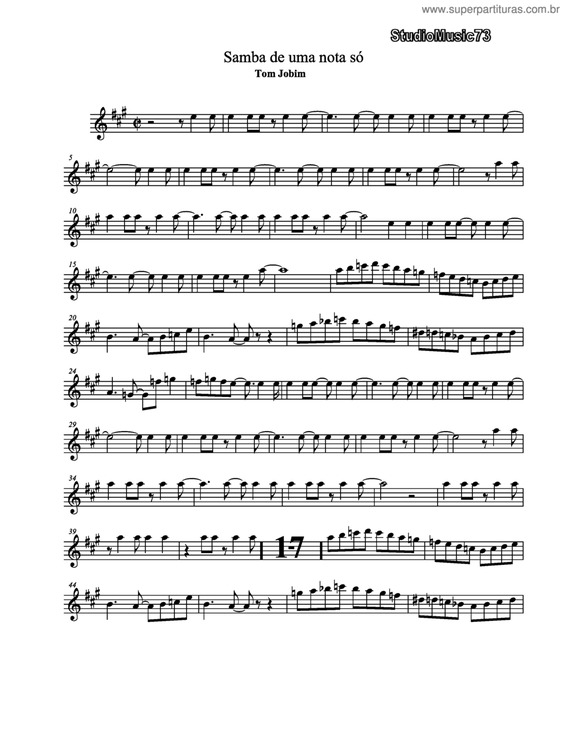 Partitura da música Samba De Uma Nota Só v.9