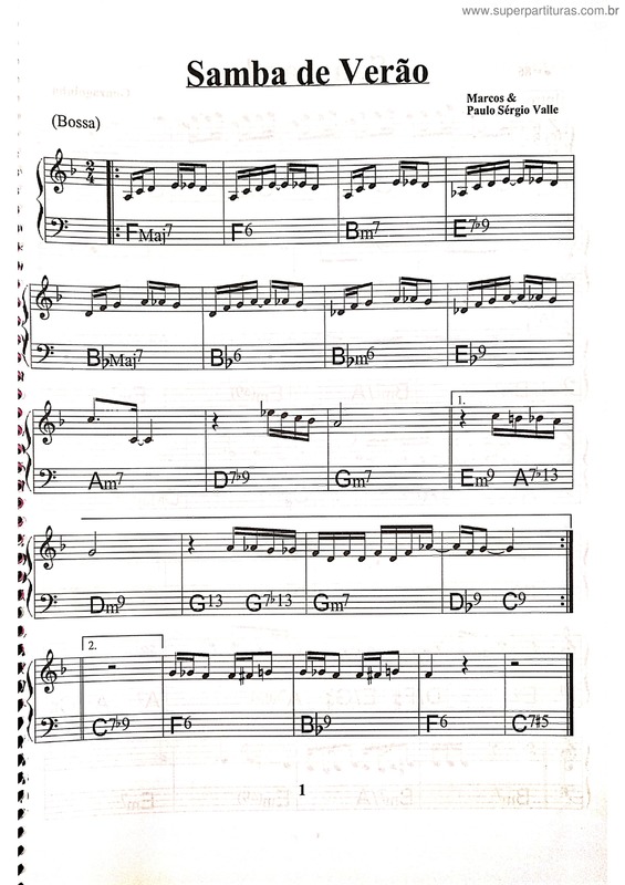 Partitura da música Samba De Verão v.15