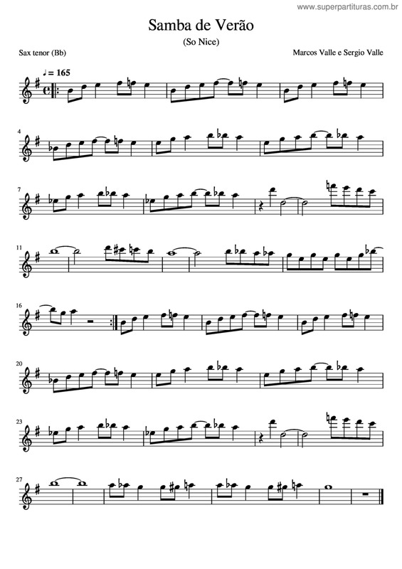 Partitura da música Samba De Verão v.7