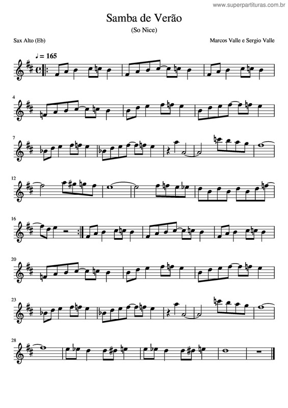 Partitura da música Samba De Verão v.8