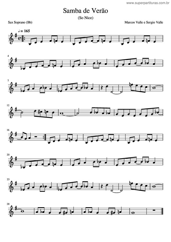 Partitura da música Samba De Verão v.9