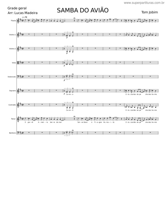 Partitura da música Samba Do Aviao – Antônio Carlos Jobim v.3