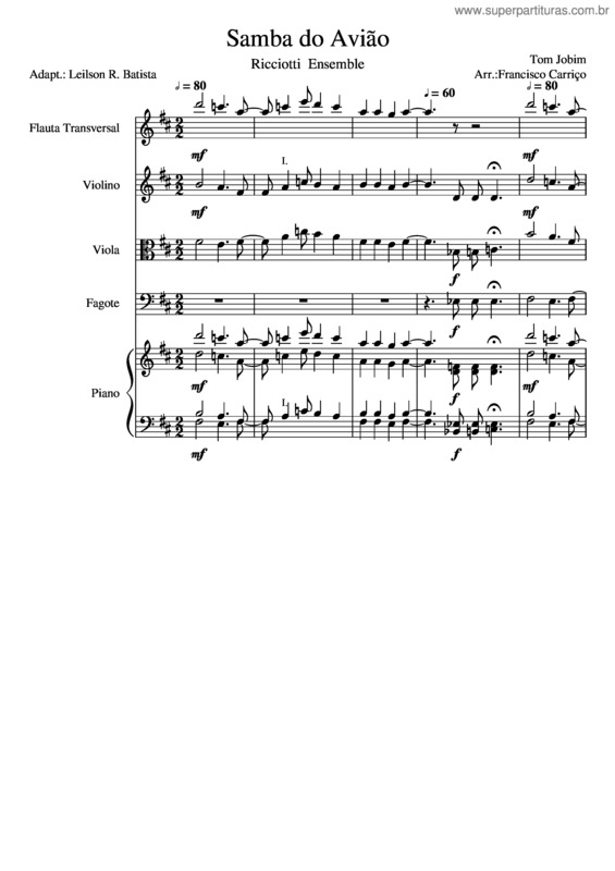 Partitura da música Samba Do Aviâo v.11