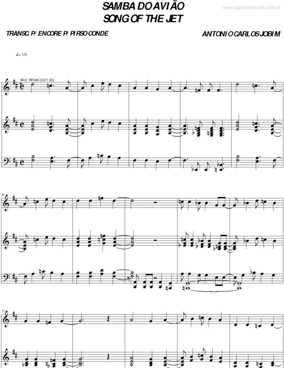 Partitura da música Samba do Avião v.3