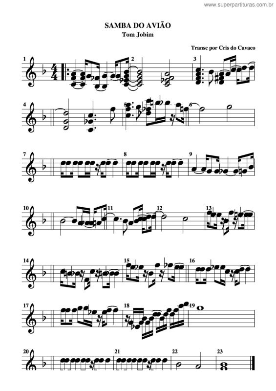 Partitura da música Samba Do Avião v.4