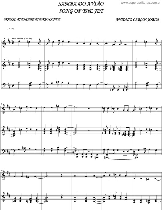 Partitura da música Samba Do Avião v.5