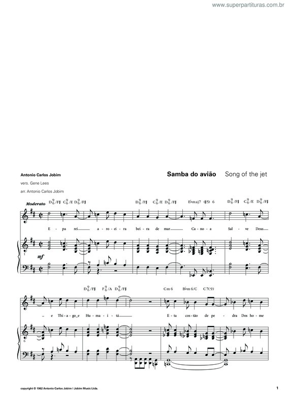 Partitura da música Samba Do Aviâo v.6